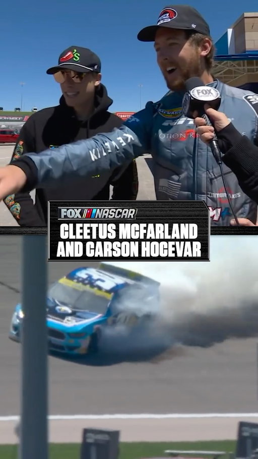 "THIS IS FOR CARSON!" More Cleetus McFarland and Carson Hocevar reacting to racing highlights, please 😂