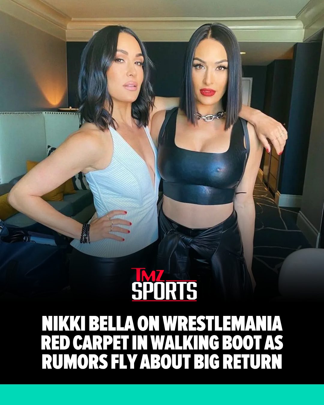 Nikki Bella ain't letting an ankle injury get in the way of her and twin sister Brie's big WWE comeback at WrestleMania 42 in Las Vegas this weekend -- she even walked the red carpet in a boot!

🎥 @JPASC24