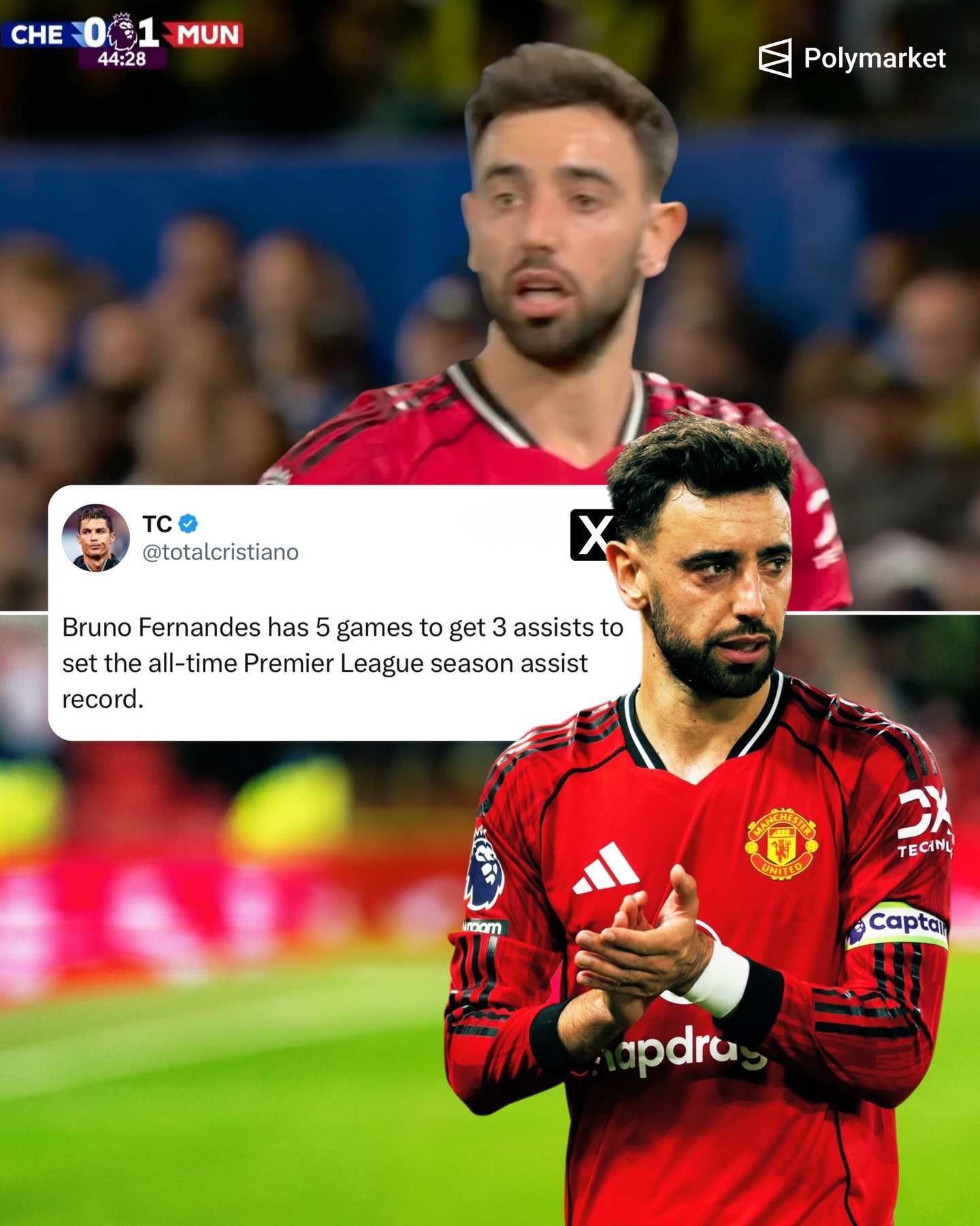 🌟🇵🇹 Bruno Fernandes reaches 18 assists in the Premier League this season.

He’s just two assists away from matching the single-season Premier League record of 20, set by Thierry Henry and Kevin De Bruyne.

Baller. 🪄