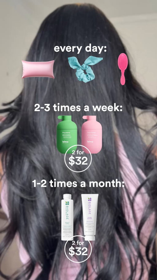 Shampoo + conditioner pairs from $20 (now–May 10). ✨

P.S. Screenshot this spring refresh checklist. 📸☝️

🧡 Slip Silk Scrunchie 
🧡 Wet Brush 
🧡 Kitsch Satin Pillowcase
🧡 Isima RIQUÍSIMA Hydrating Shampoo, 2 for $32
🧡 Isima SUAVÍSIMA Hydrating Conditioner, 2 for $32 
🧡 Biolage Scalp Sync Clarifying Shampoo for Oily Scalp, 2 for $32
🧡 Biolage Hydra Source Conditioning Balm for Dry Hair, 2 for $32