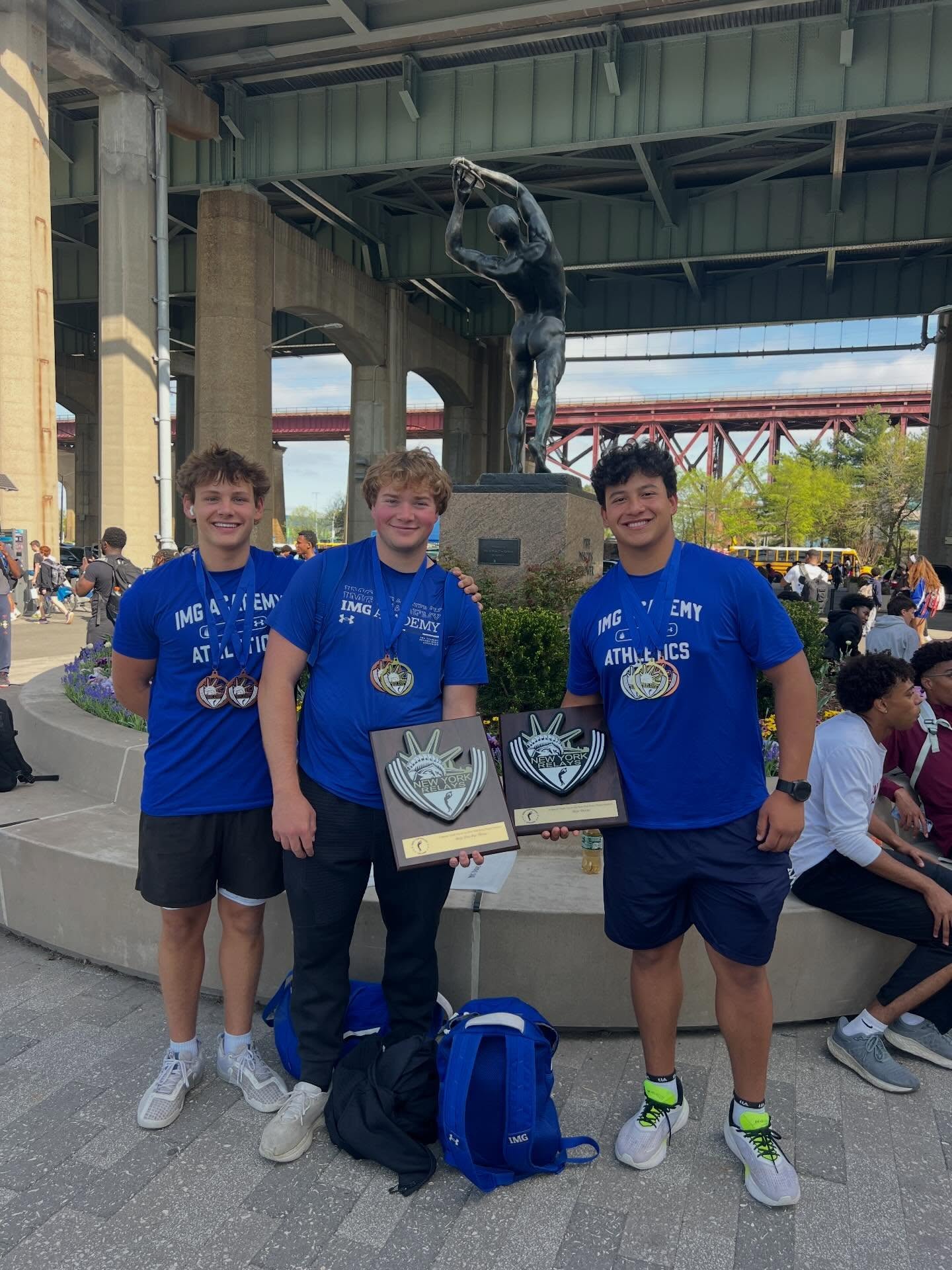 🔥🗽 IMGA Throws Group TOOK OVER New York Relays 🗽🔥

Big stage. Big energy. Big performances. Our throwers made the trip to compete at Icahn Stadium on Randall’s Island in New York City and absolutely showed out at the legendary New York Relays.

🥇 Reegan Clutter — Girls Javelin Champion (141-4 / 43.08m) NEW YORK RELAYS RECORD 🚨

🔥 Sebastián Albizú — Boys Hammer 218-0 / 66.45m Huge PR 💥

🥇 Sebastián Albizú — Boys Discus Champion (163-5 / 49.81m) Personal Best 🚀

🥇 Zane Biever — Boys Shot Put Champion (55-10 / 17.02m)

🥇 Aubrey Pelletier — Girls Hammer Champion (173-4 / 52.83m)

🛡️ Beautiful plaques, elite competition, iconic venue, and an unforgettable experience for the group. Proud of how these athletes competed, represented IMGA, and embraced the moment.

New York City was good to us… and the season is just heating up. 😤