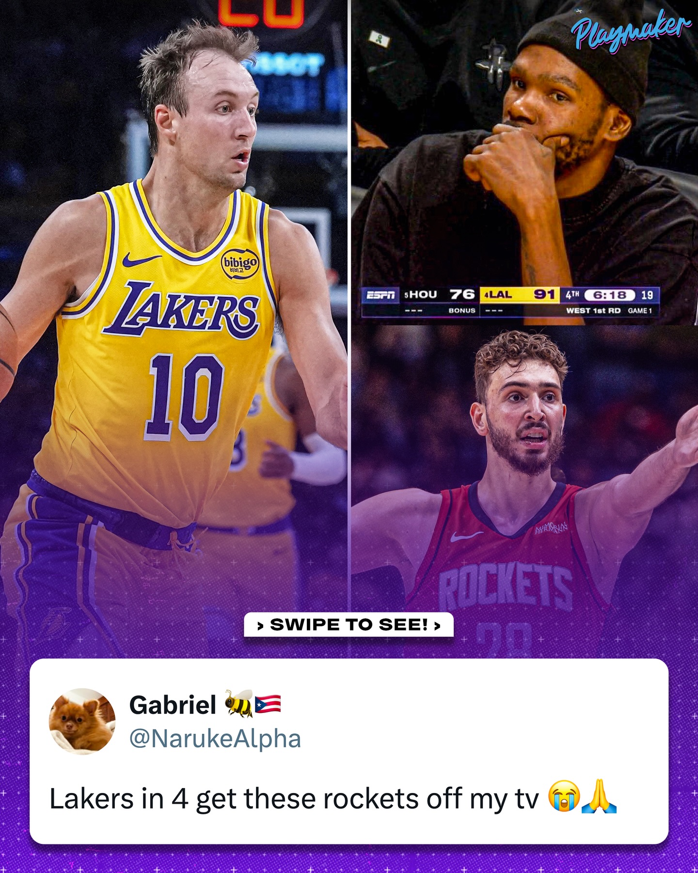 A Luke Kennard masterclass propelled the Lakers past the Rockets in Game 1 👀