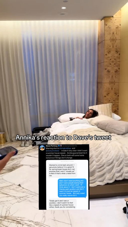 Annika's reaction to Dave's tweet