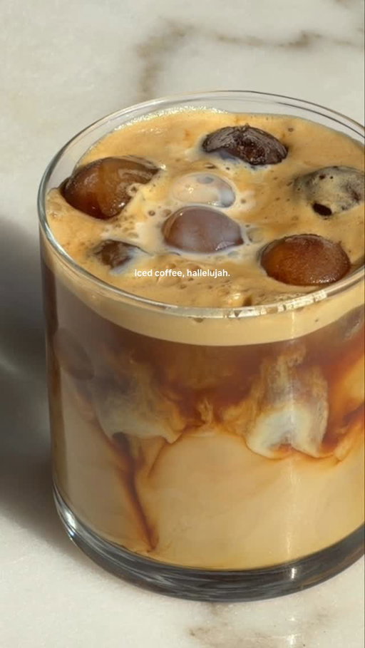 HALLELUJAH ☕️☕️☕️

technically iced espresso ☕️🙏🏼

details:
- coffee ice spheres made with instant coffee
- splash of caramel syrup
- double shot
- splash of 2% milk

#icedcoffee #coffee #icedlatte #coffeelover #homecafe