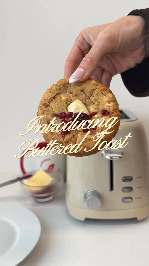 we couldn’t let it slide! 🍞😌😏 we finally tried the buttered toast cookie trend and it’s safe to say, this is definitely our new fave 🤩

the toasted sourdough gives this cookie SUCH a unique texture, not to mention the flavour is unlike anything we’ve ever tried 😋 we hope you love our take on it!!!! hitting all stores this week 🙌🏻

original cookie concept by @lungisalwaysbaking 🫶🏻
