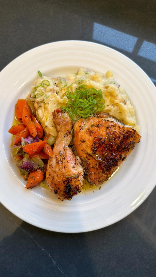 Spring Herb Roasted Chicken and Vegetables with a Garlic Infused Red Potato Mash

Spring is here, the birds are chirping, my plants are growing, and the sun is shining. Here’s a dish that’s hearty, tasty, and a crowd pleaser. Now you might be wondering, where is the recipe? Give me some time, I’m still smelling the spring flowers. 

#food #easyrecipe #healthyrecipe #chicken #recipe
