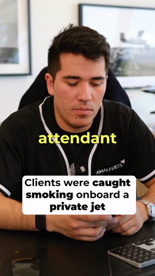 Client was caught smoking onboard by our flight attendant. Was this the proper response? #FlyAmalfi #Coachella #PrivateJet @thekolinjones