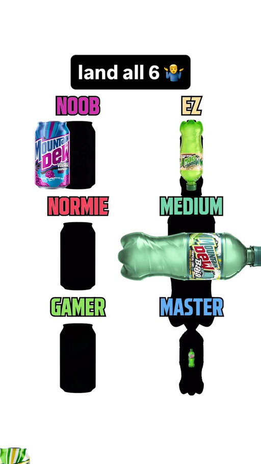 Land all 6 #mountaindew #bajablast