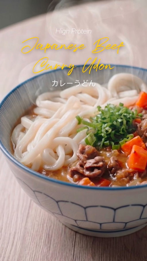 Full Recipe & Macros Below 👇🏻

Japanese Beef Curry Udon 🍜

Video inspiration from the anime Tokyo Ghoul

(2 servings ~ ~550–600 cals | 45–50P | 65C | 12–15F per serving — depends on beef cut & curry brand)

⸻

Ingredients:

For the Beef:
• 400–500g frozen beef slices (top sirloin recommended for lowest calories)
• ½ tsp black pepper
• 1 tsp soy sauce

For the Broth:
• 2 cups chicken bone broth
• 1–1½ cups dashi stock
• 1 small onion, thinly sliced
• 1 cup carrots, sliced

For the Curry Base:
• 2 blocks Japanese curry
• 1 tbsp soy sauce
• 1 tbsp mirin
• 1–2 tsp stevia (to taste)
• ¼–½ tsp black pepper

For the Noodles:
• 2 servings udon noodles

⸻

Directions:
	1.	Heat a large pot over medium heat and add oil.
	2.	Add onions and carrots first. Cook for 5–7 minutes, stirring occasionally, until softened and slightly caramelized.
	3.	Add the frozen beef slices directly into the pot. Break them apart and cook for 3–4 minutes until mostly browned. Season with black pepper and soy sauce.
	4.	Pour in chicken bone broth and dashi stock. Bring to a gentle simmer, scraping the bottom of the pot to release flavor.
	5.	Add curry blocks and stir until fully dissolved into a thick, smooth curry broth.
	6.	Stir in soy sauce, mirin, stevia, and additional black pepper. Let simmer for 3–5 minutes.
	7.	Meanwhile, cook udon noodles separately, then drain.
	8.	Add noodles into the pot or serve curry over them. Let sit for 1–2 minutes so they absorb the sauce.
	9.	Garnish with fresh scallions and serve hot.

——

#highprotein #asianfood #japanesefood #highprotein #easyrecipe