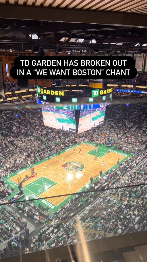 The TD Garden has broken out in a “We Want Boston” Chant as the Celtics were blowing out the 76ers. Hilarious 

#nba #nbaplayoffs #basketball #celtics #bostonceltics
