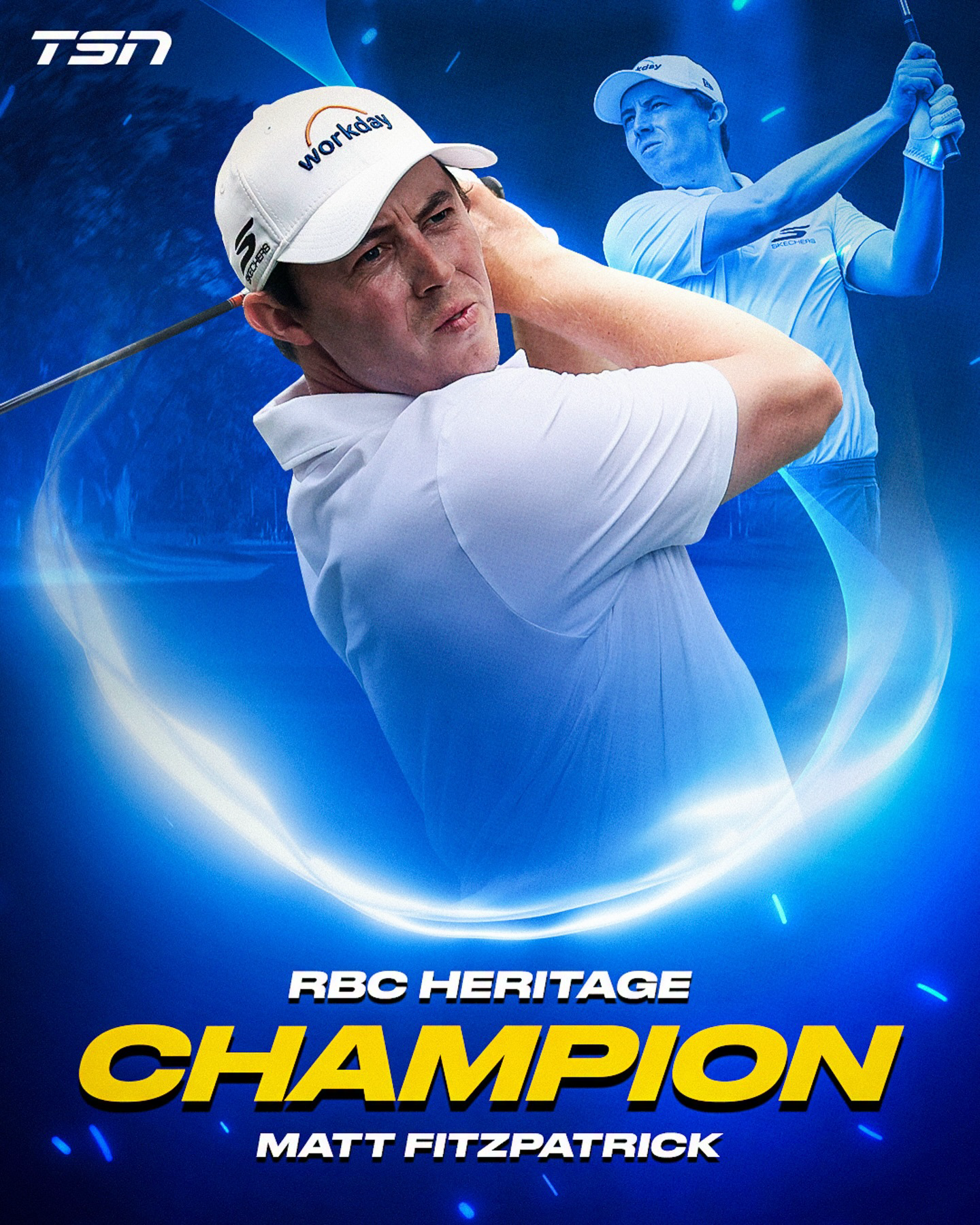 Matt Fitzpatrick wins the RBC Heritage for the second time in his career after beating Scottie Scheffler in a playoff! 🏆