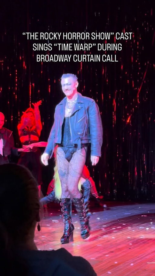 Luke Evans and the cast of Broadway’s “The Rocky Horror Show” perform the iconic song “Time Warp” during the curtain call of the April 19 matinee. Stephanie Hsu, Andrew Durand, Juliette Lewis, Michaela Jae Rodriguez, Amber Gray, Josh Rivera, Harvey Guillen, and Rachel Dratch round out the star-studded cast. The musical officially opens this week!
#LukeEvans
#TheRockyHorrorShow
#RockyHorror