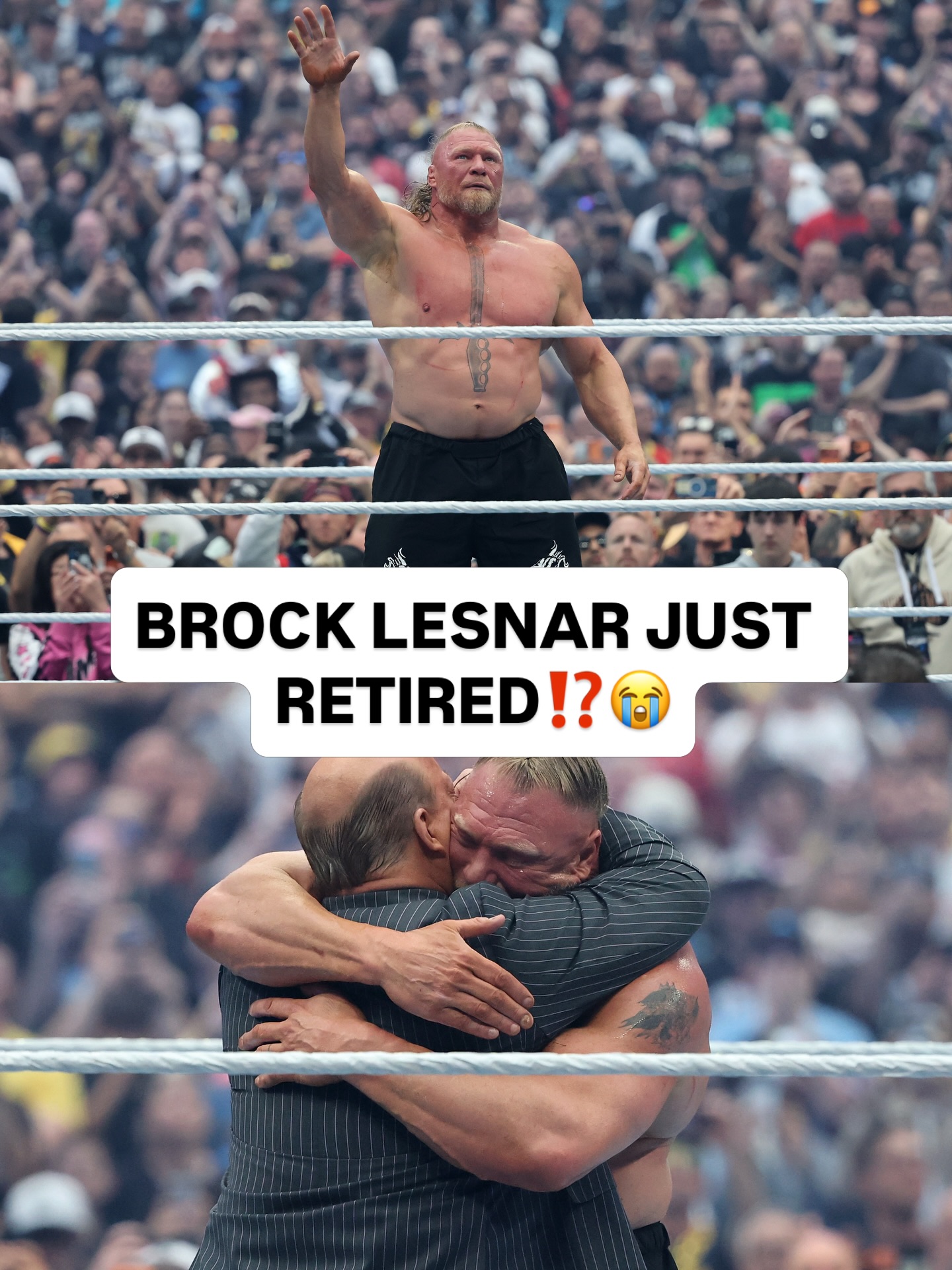 #BrockLesnar just retired at Wrestlemania and the internet can’t handle it‼️

He was defeated by Oba Femi and left his gear in the ring. 

What do y’all think about this⁉️