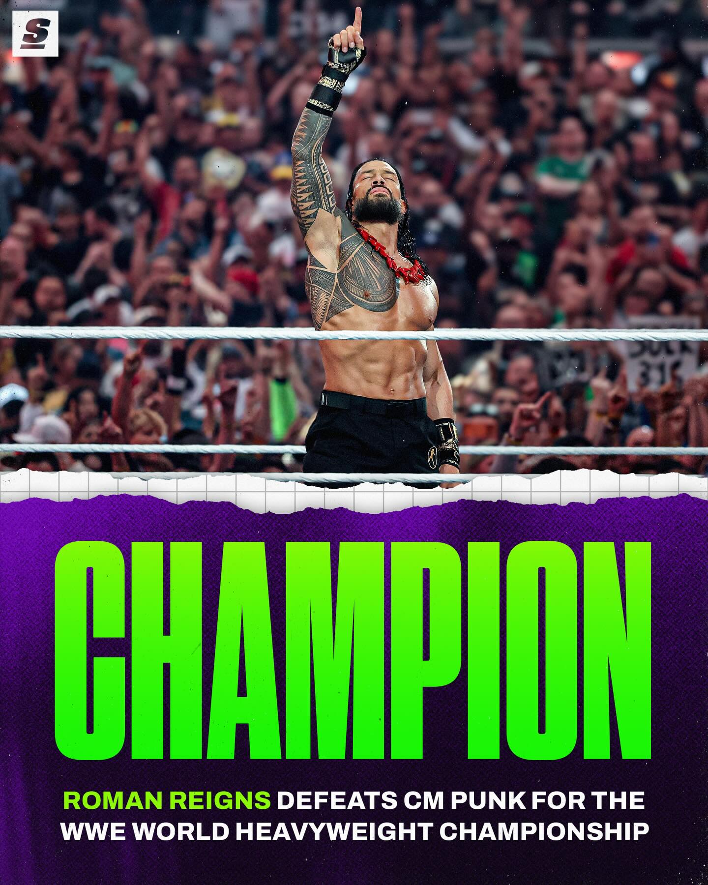 @romanreigns IS THE NEW WORLD HEAVYWEIGHT CHAMPION!! 😤
[via @wwe]