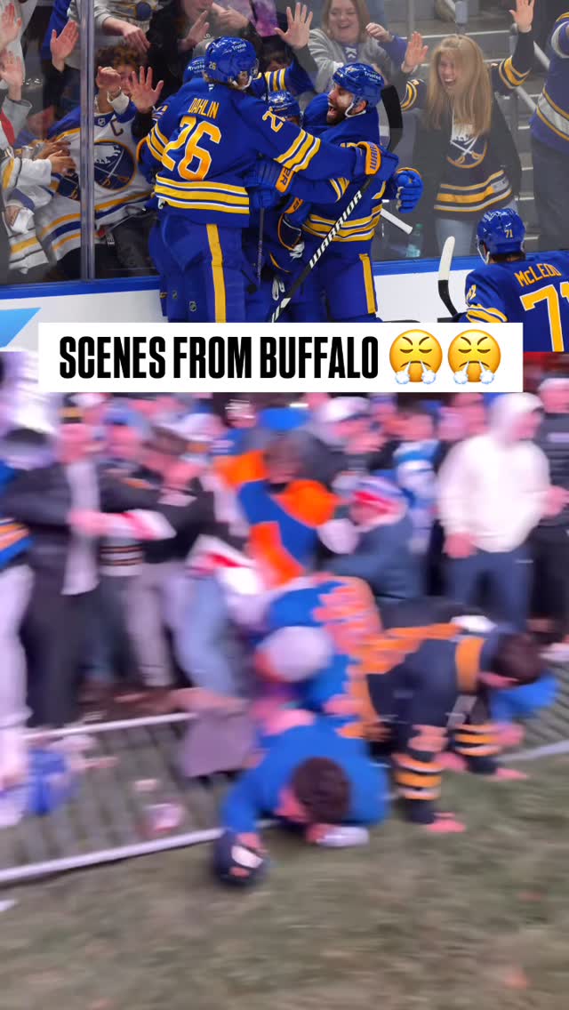 Buffalo reacts to their first playoff win since 2011 🎉🎉🎉

Via x/natemillssports | #NHL | #Buffalo | #Hockey