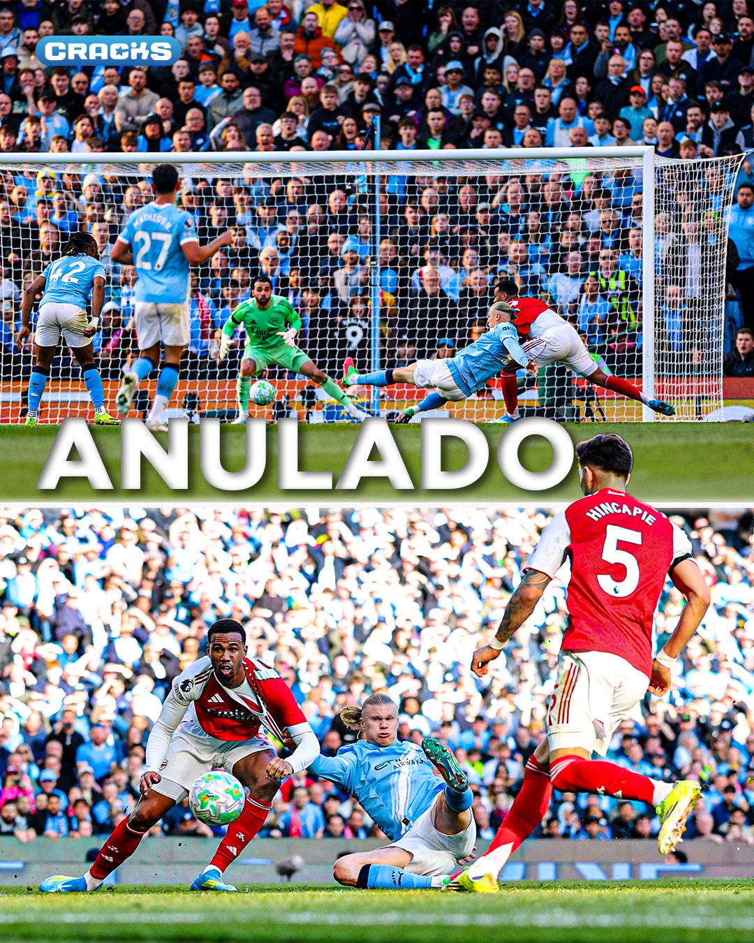 POLÉMICA CON EL GOL DE HAALAND 🚨👀

Aficionados del Arsenal reclamaron en redes que el tanto de la victoria debió ser anulado.

📹 En nuevas imágenes, aseguran que Erling Haaland sujetó a Gabriel antes de anticiparlo y marcar.