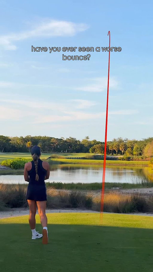 Who put that sprinkler head there!?? Best part about this video is the bald eagle turning his head to watch my ball bounce into the water 😂