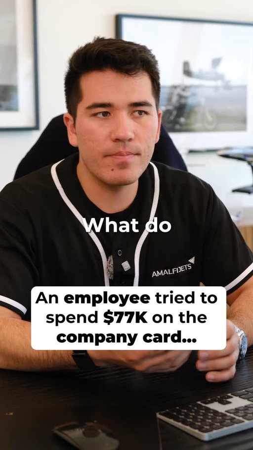 This employee tried to fly private on her company card, but luckily her boss was prepared. Terms and conditions apply. Cards issued by Celtic Bank and Sutton Bank, Members FDIC. #FlyAmalfi #Ad #PrivateJet