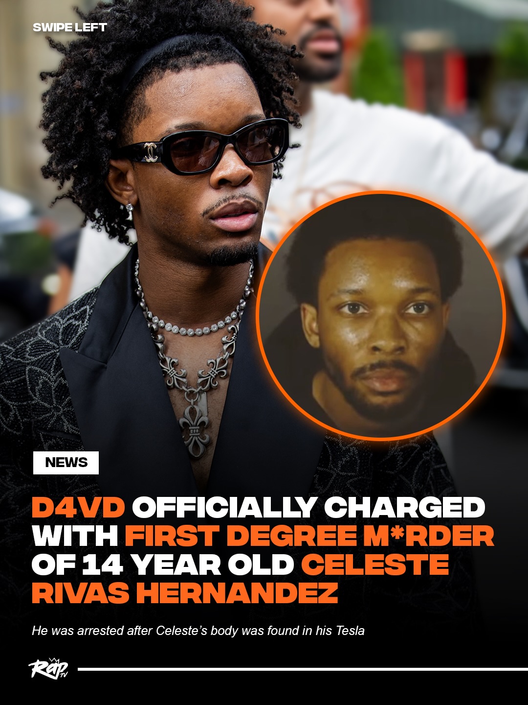 The death penalty is officially on the table for D4vd now that he has been charged with the m*rder of 14 year old Celeste Rivas Hernandez in addition to first degree m*rder with special circumstances.

He’s also been charged with lewd and lascivious acts with a child under 14, and mutilating a body.

The D.A. says the last time Celeste was seen was at D4vd’s house. Her mutilated body was discovered in 2 bags in D4vd’s Tesla.

Via TMZ.