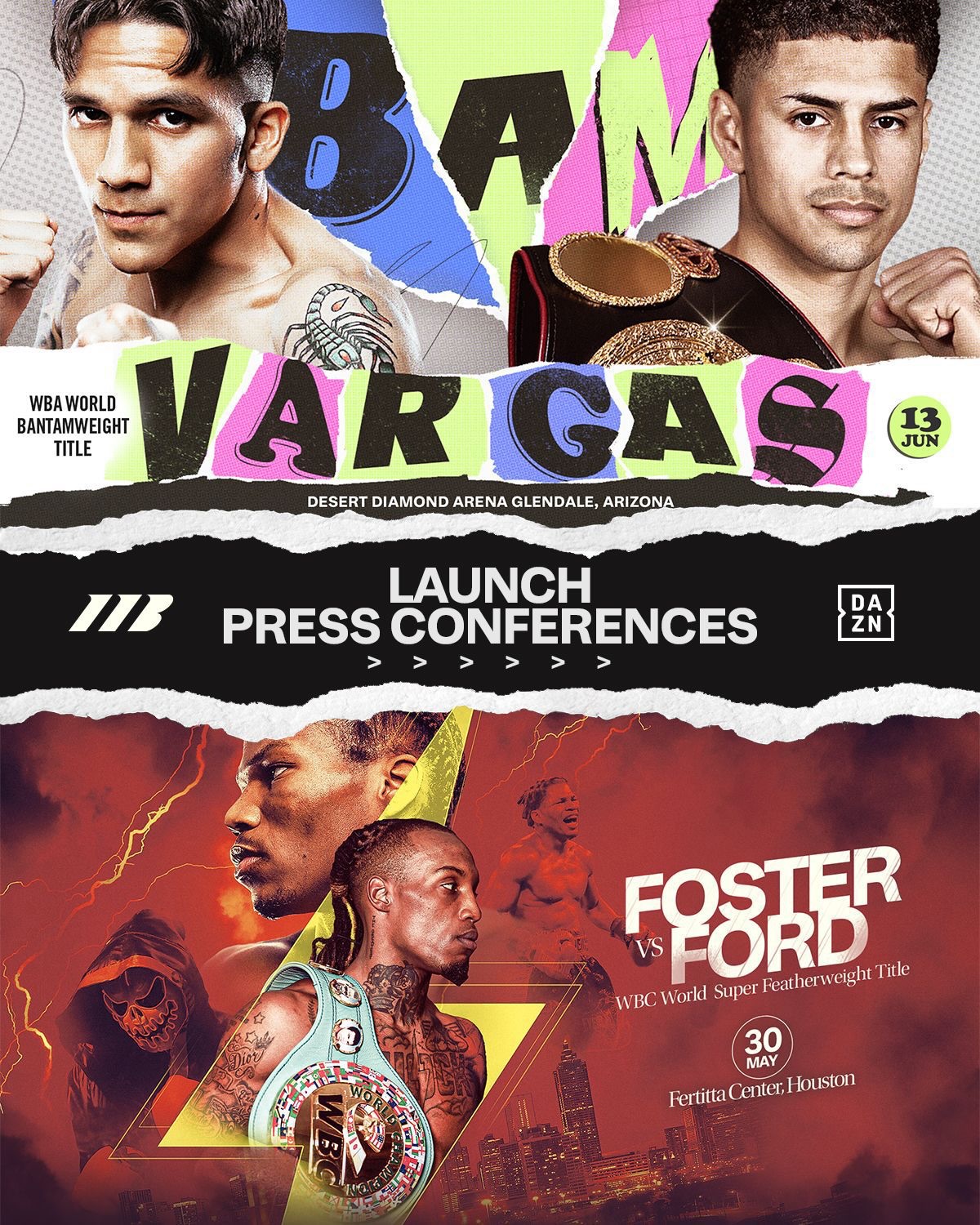Our #MillerPero fight week just got bigger 🚀 

@210bam & @antoniovargas777 will meet Thursday before @shockfoster & @raysavage856 reunite on Friday at two launch press conferences 🍿

Going off in Las Vegas 🔥 #BamVargas #FosterFord