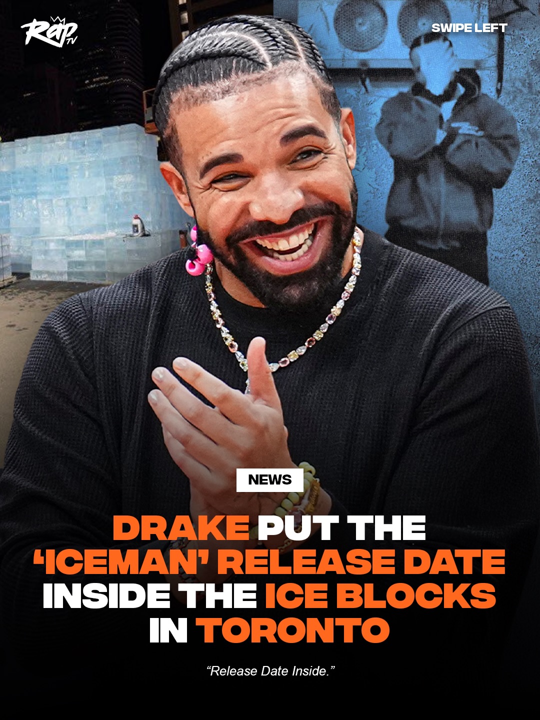 #Drake’s release date is frozen in the ice blocks spotted in Toronto‼️👀

📸: @nothxns