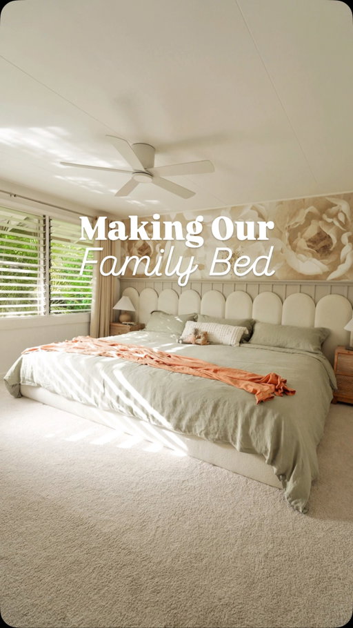 Would you do a family bed? We did and it just works for our family! I know it’s not for everyone but having this super sized bed has been a cuddly game changer for all four of us who sleep in it every night! Comment BED and I’ll send you the link to where we got ours + a code for $300 off!