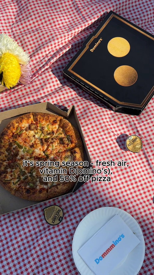 tis the season! get 50% off all menu-priced pizzas ordered online thru 4/26!