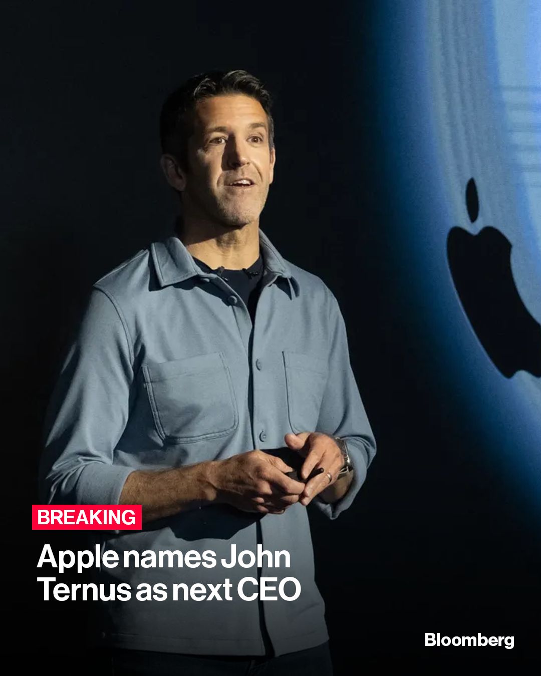 Apple named hardware chief John Ternus as its next leader, with CEO Tim Cook shifting to the role of executive chairman. Tap the link in bio for more.

📷️: Adam Gray/Bloomberg