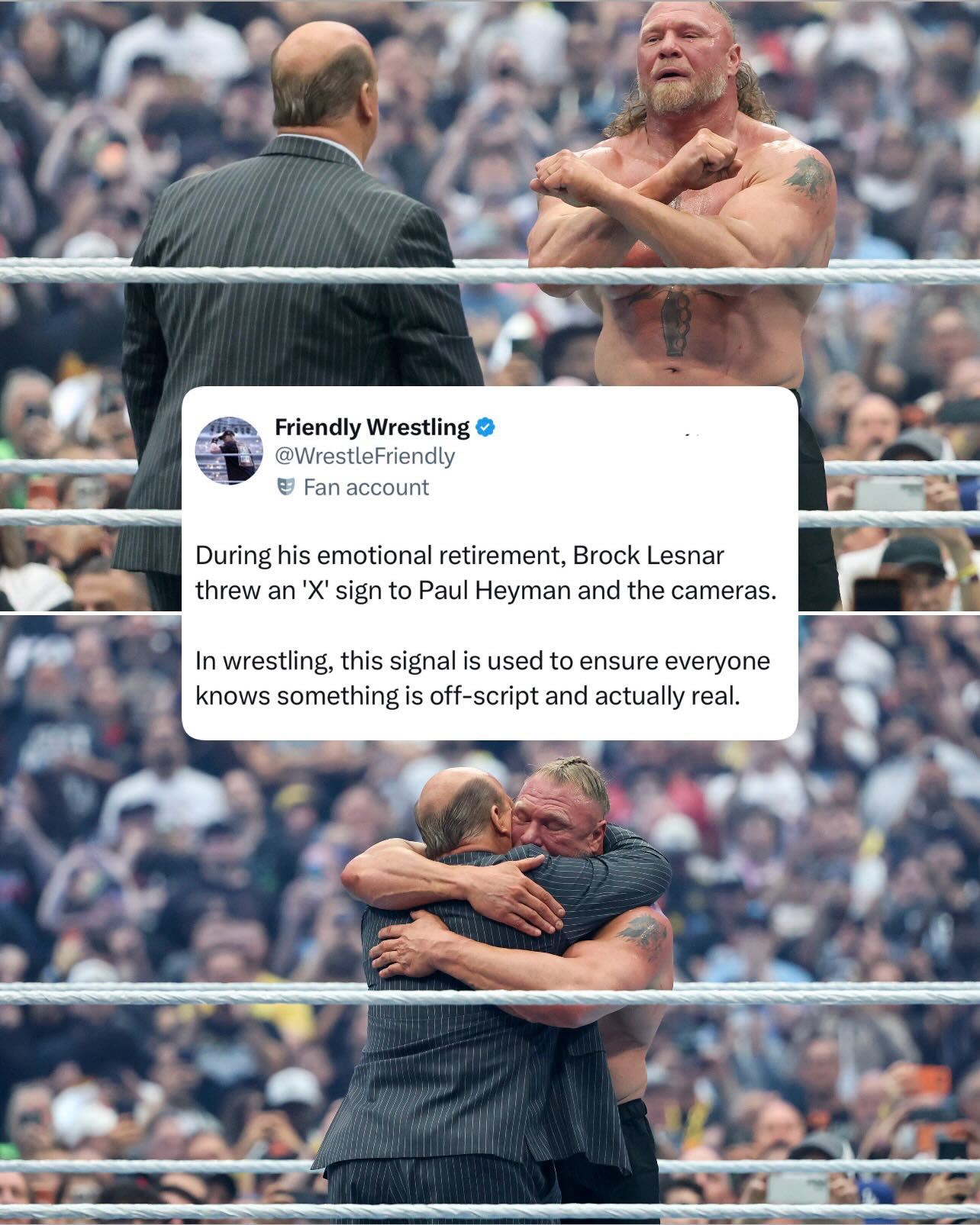 Brock Lesnar called it a career at WrestleMania 🤝

(h/t WrestleFriendly/X)