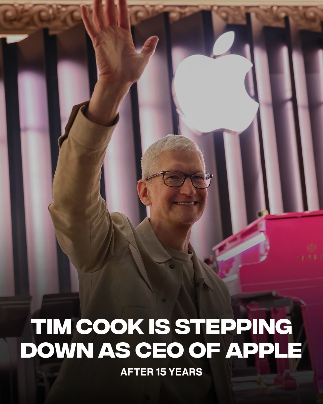 Tim Cook is stepping down as Apple CEO, with John Ternus set to take over in September 2026. 

Via CNBC