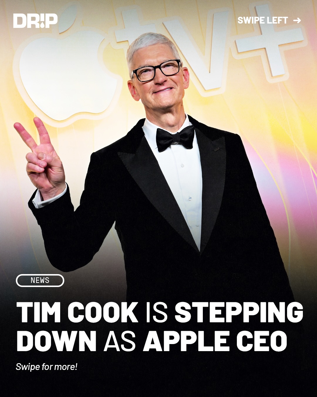 Apple CEO Tim Cook is stepping down from his role.

The company has named John Ternus, currently Apple’s senior vice president of hardware engineering, as Cook’s successor.

“It has been the greatest privilege of my life to be the CEO of Apple and to have been trusted to lead such an extraordinary company. I love Apple with all of my being, and I am so grateful to have had the opportunity to work with a team of such ingenious, innovative, creative, and deeply caring people who have been unwavering in their dedication to enriching the lives of our customers and creating the best products and services in the world,” said Cook. 

Thoughts?