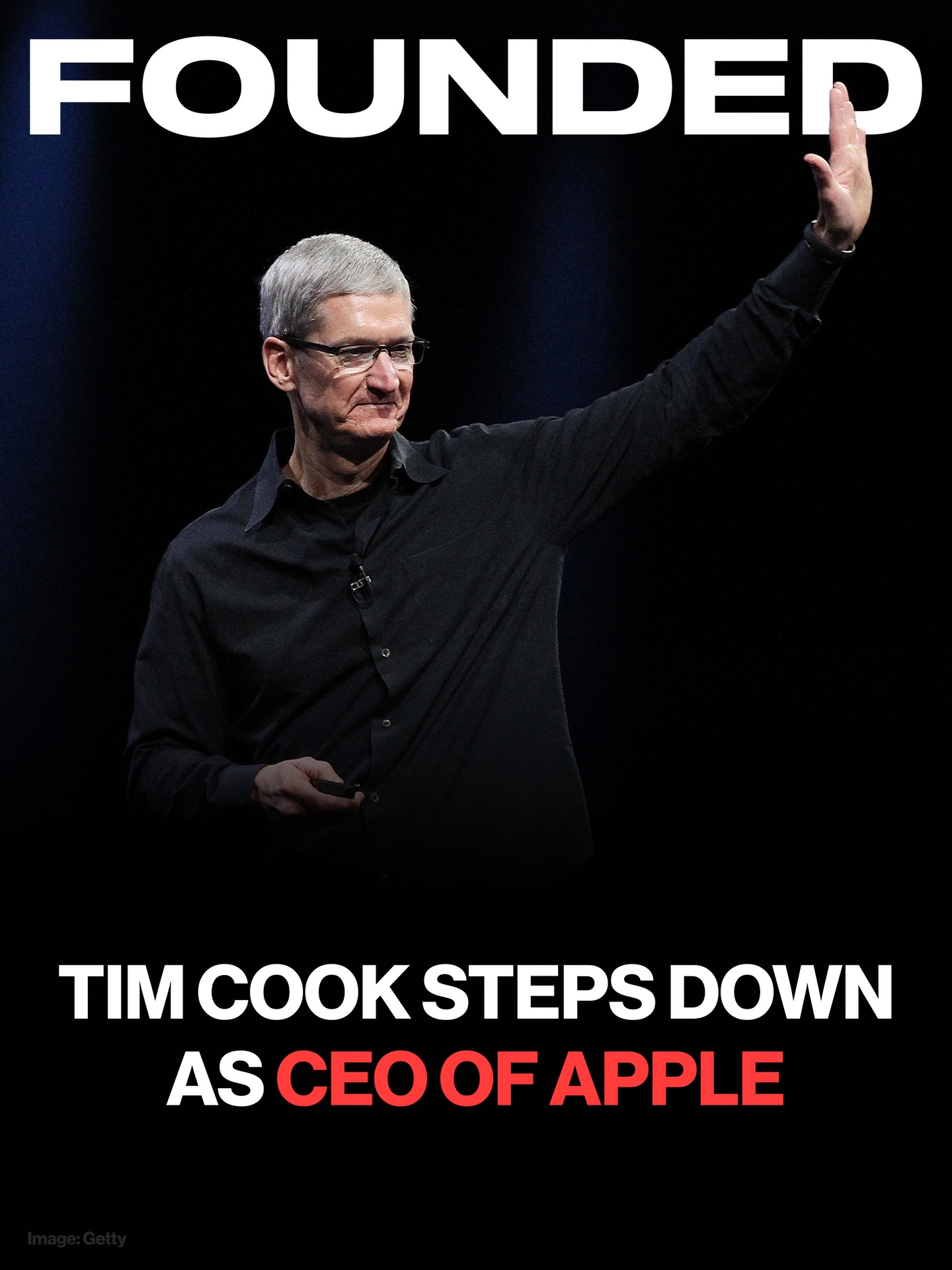 Tim Cook is stepping down as CEO of Apple after 15 years. John Ternus, Apple’s head of hardware engineering, will take over on September 1.

Under Cook, Apple grew from $350 billion to over $4 trillion in market cap, a 1,000% increase. Revenue nearly quadrupled from $108 billion to $416 billion. 

He was Steve Jobs’ direct successor.

Ternus has been at Apple since 2001, working across every major product line from iPhone to Mac to AirPods. Cook called him “without question the right person to lead Apple into the future.”

The biggest leadership change in tech since Satya Nadella took over Microsoft.
