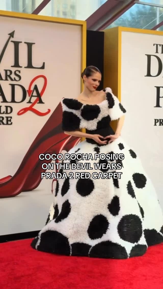 And that’s how you eat everyone up on a red carpet. @cocorocha gave lessons on posing at #TheDevilWearsPrada2 premiere in NYC tonight. 
video: @danielatguevara