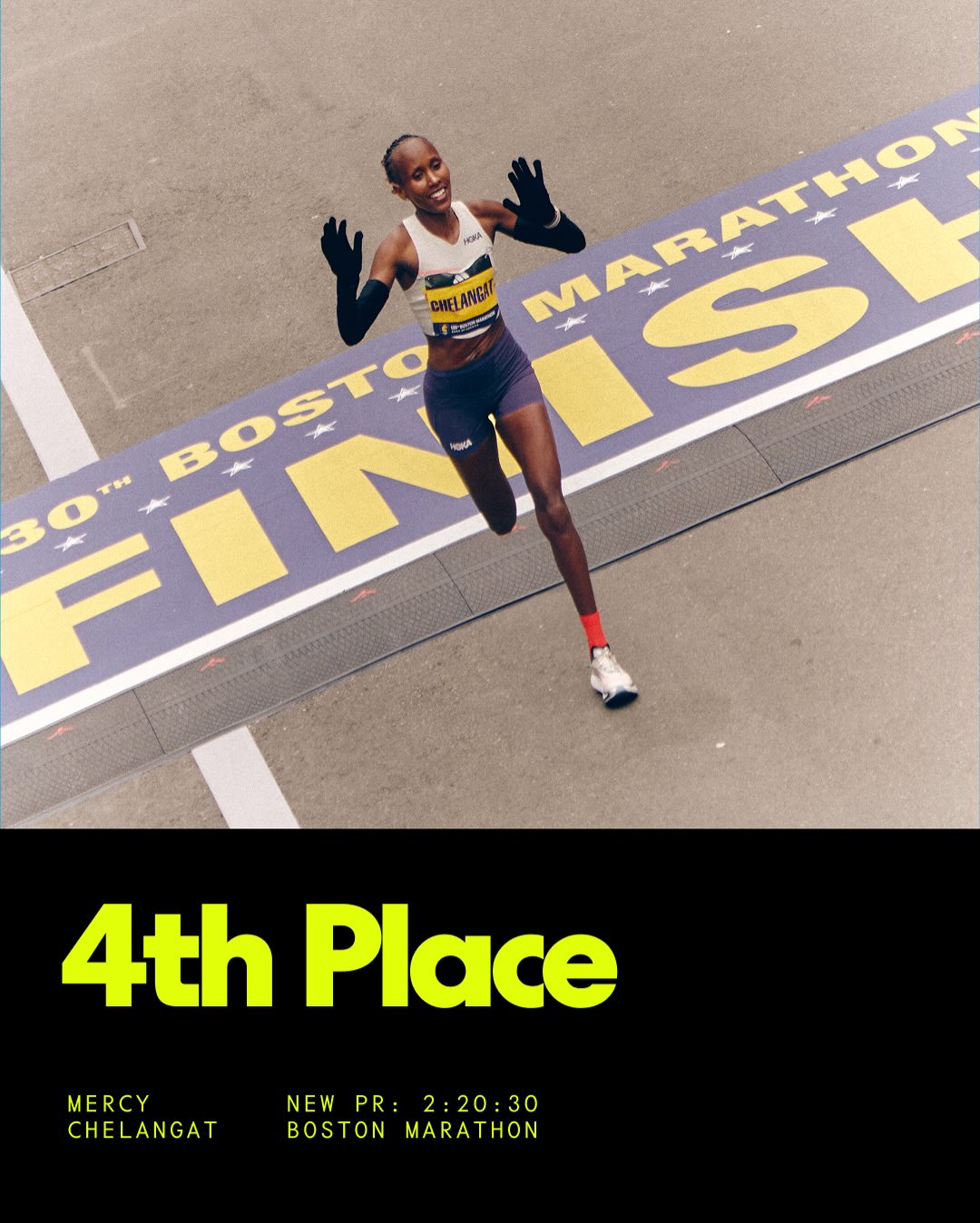 Congratulations to our very own, @mercie_04!

In only her second marathon, Mercy Chelangat finishes 4th in the Boston Marathon with a new personal record of 2:20:30.