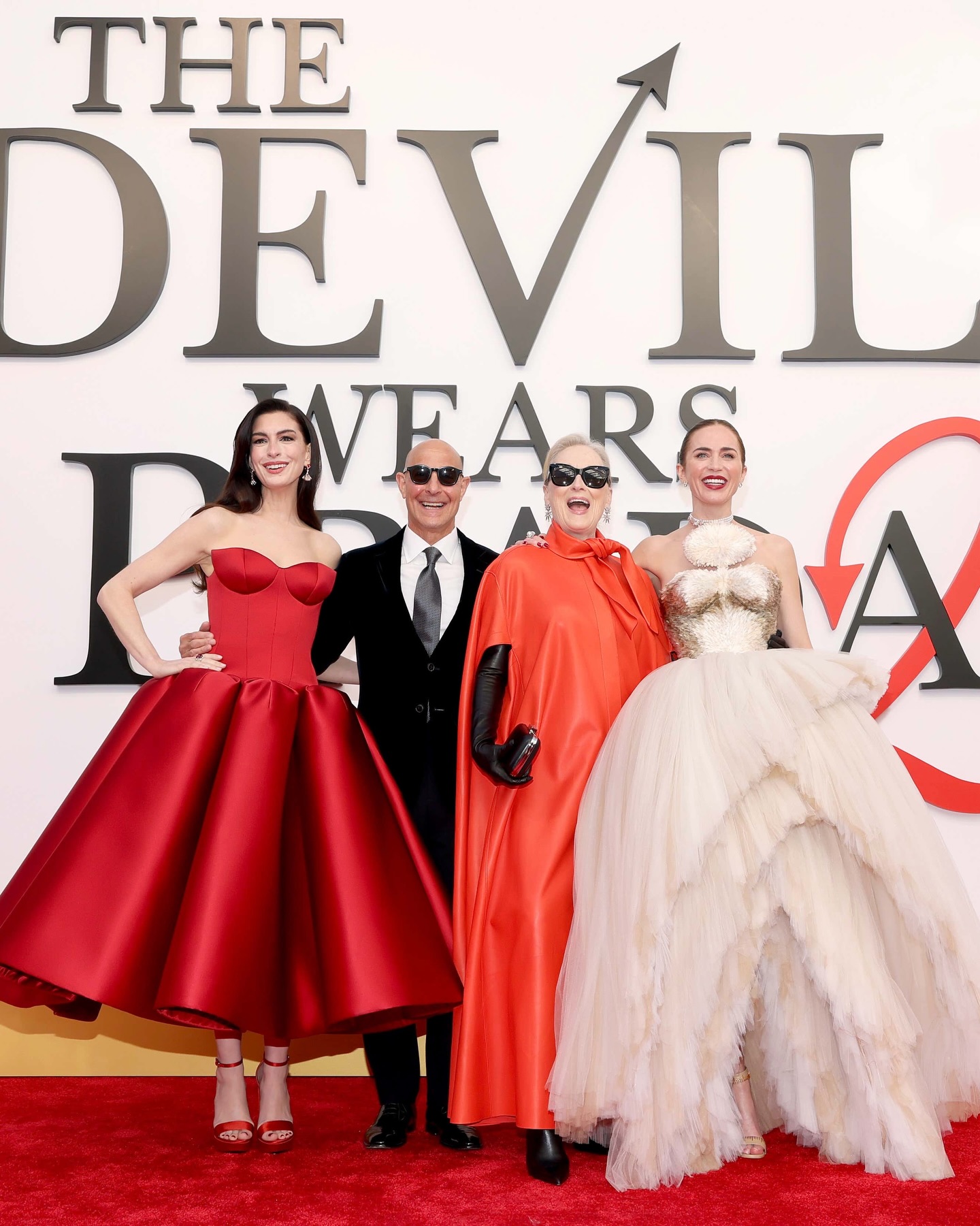 Anne Hathaway, Stanley Tucci, Meryl Streep and Emily Blunt at the NYC world premiere of ‘The Devil Wears Prada 2’ 👠✨