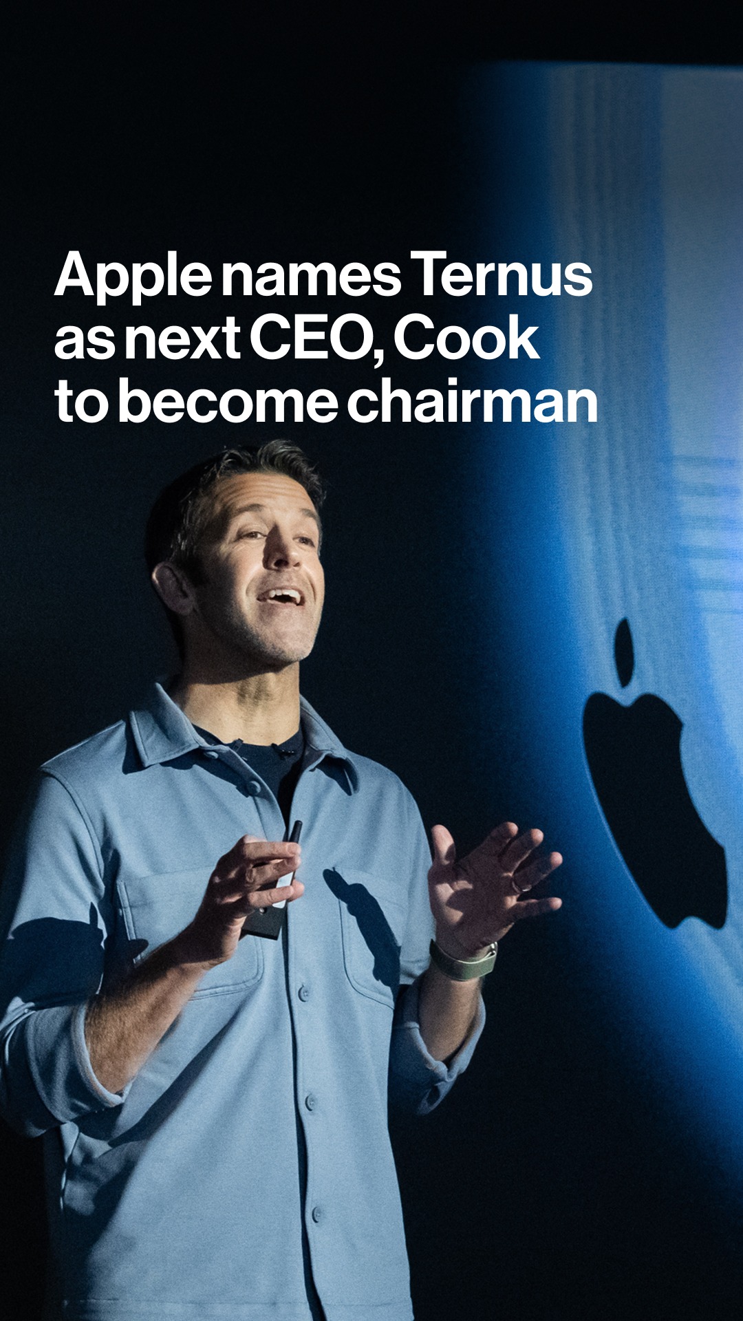 Apple has named hardware chief John Ternus as its next leader, with Tim Cook shifting to the role of executive chairman.

Ternus will become CEO on September 1. Ed Ludlow reports. 

Tap the link in bio for more.