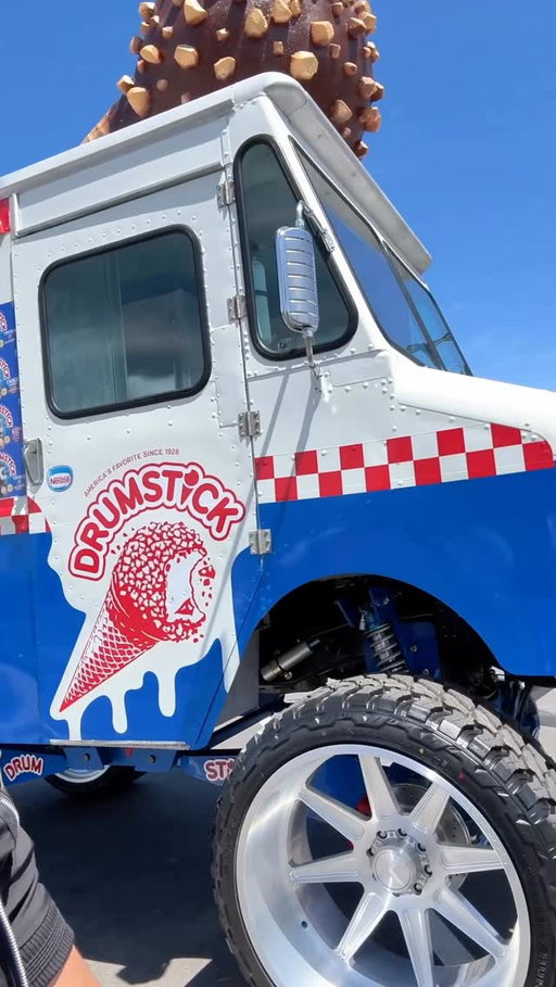 Spotted the #DrumTruck at #WrestleMania where @Drumstick was sampling their new Red, White, and Blueberry limited edition cone in partnership with Cody Rhodes! Grab yours now @Walmart! #DrumstickPartner