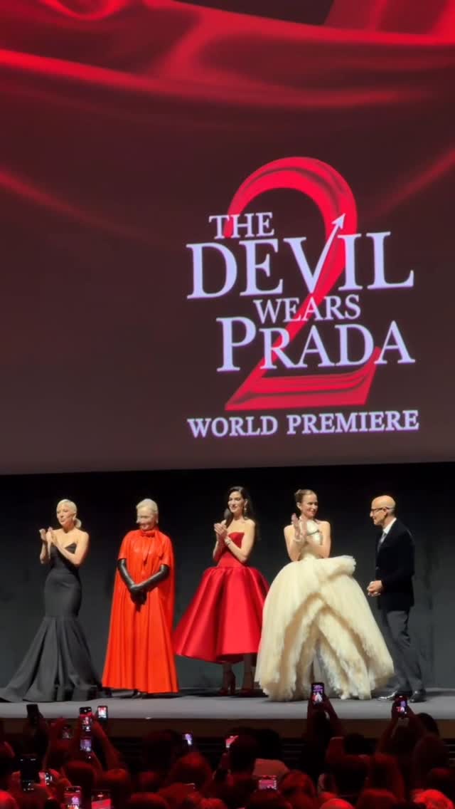@ladygaga, welcome to the world of Runway! The singer, who is a featured artist on the film’s soundtrack, joins #MerylStreep, @annehathaway, and the rest of the cast at the ‘Devil Wears Prada 2’ premiere.