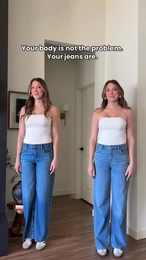 Which rise is your favorite? Comment JEANS for ⛓️‍💥’s + my guide on how to shop for jeans as a rectangle body! 

Rectangle body types - High rise wide leg is the game changer you’ve been missing. Your denim choice matters more than you know!

👉🏻follow @macymalonee for more rectangle body type style tips & easy everyday outfit inspo https://liketk.it/62Uxo