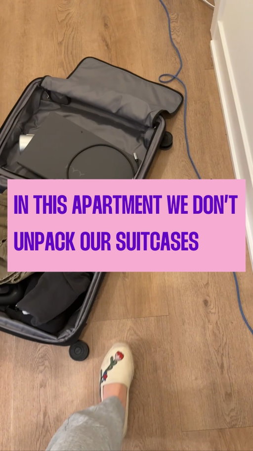 In this apartment we don’t unpack after a trip…The suitcase lives in the hallway now…It’s basically furniture at this point 🤷‍♀️🧳