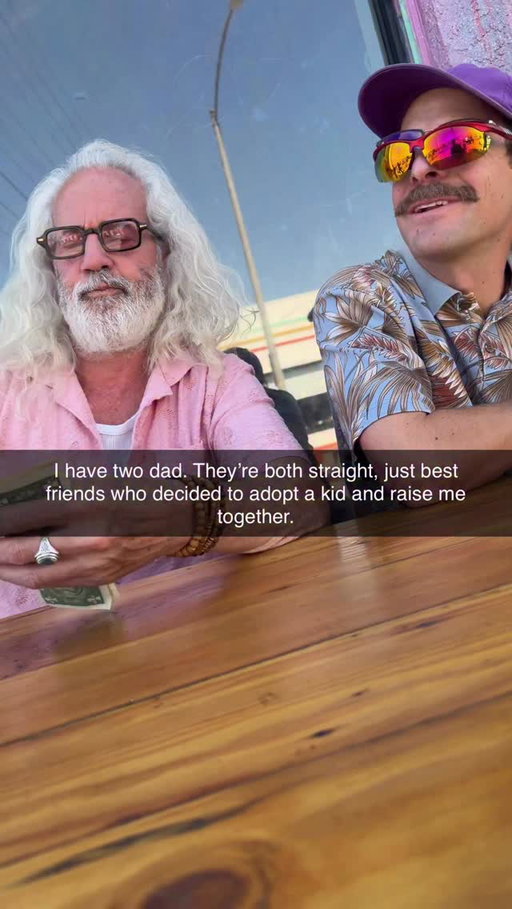 My 2 dads are best friends that wanted to have a kid together so they adopted me 🥹