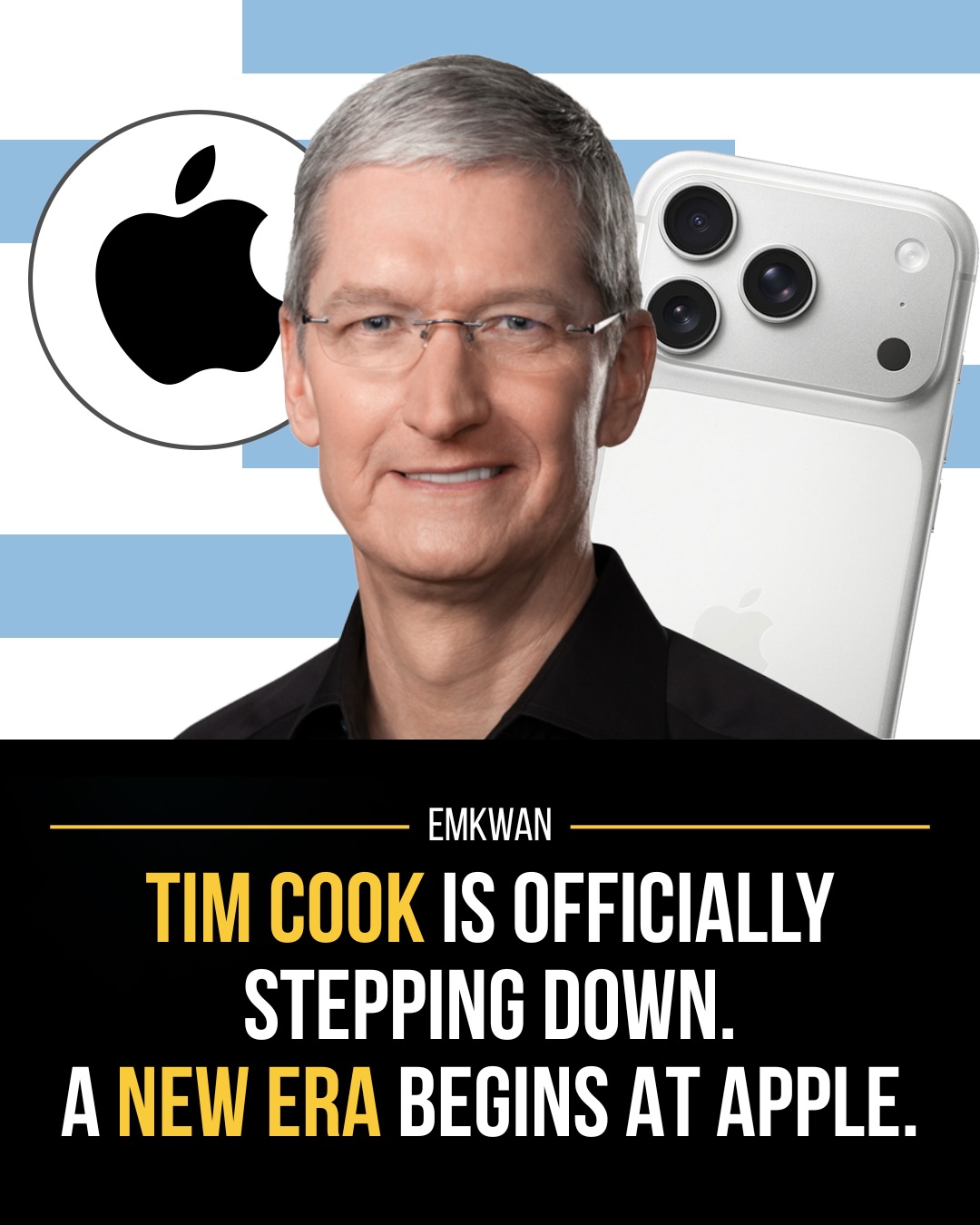 Tim Cook is stepping down as CEO of Apple… and the next era is about to begin 👀

From joining in 1998 to becoming CEO in 2011, he didn’t just follow Steve Jobs… he scaled Apple into a $3 TRILLION giant 📈

Under Tim:
• iPhone became the world’s most dominant product 📱
• Services (Apple Music, iCloud, App Store) exploded 💰
• Apple Watch redefined wearables ⌚️
• Vision Pro marked Apple’s boldest new category 🥽

Now, hardware chief John Ternus steps in… and this could shift Apple back to pure innovation mode ⚡️

New leadership. New direction. Possibly Apple’s next prime.

#apple #applenews #timcook