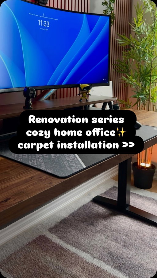 for the finished look we added carpet from @cozey we were really looking forward for this final touch ✨

follow for more renovations projects soon, it’s just a beginning 🙌🏻😊

#homeofficedecor #officerenovation #renovationideas #cozey #workfromhome