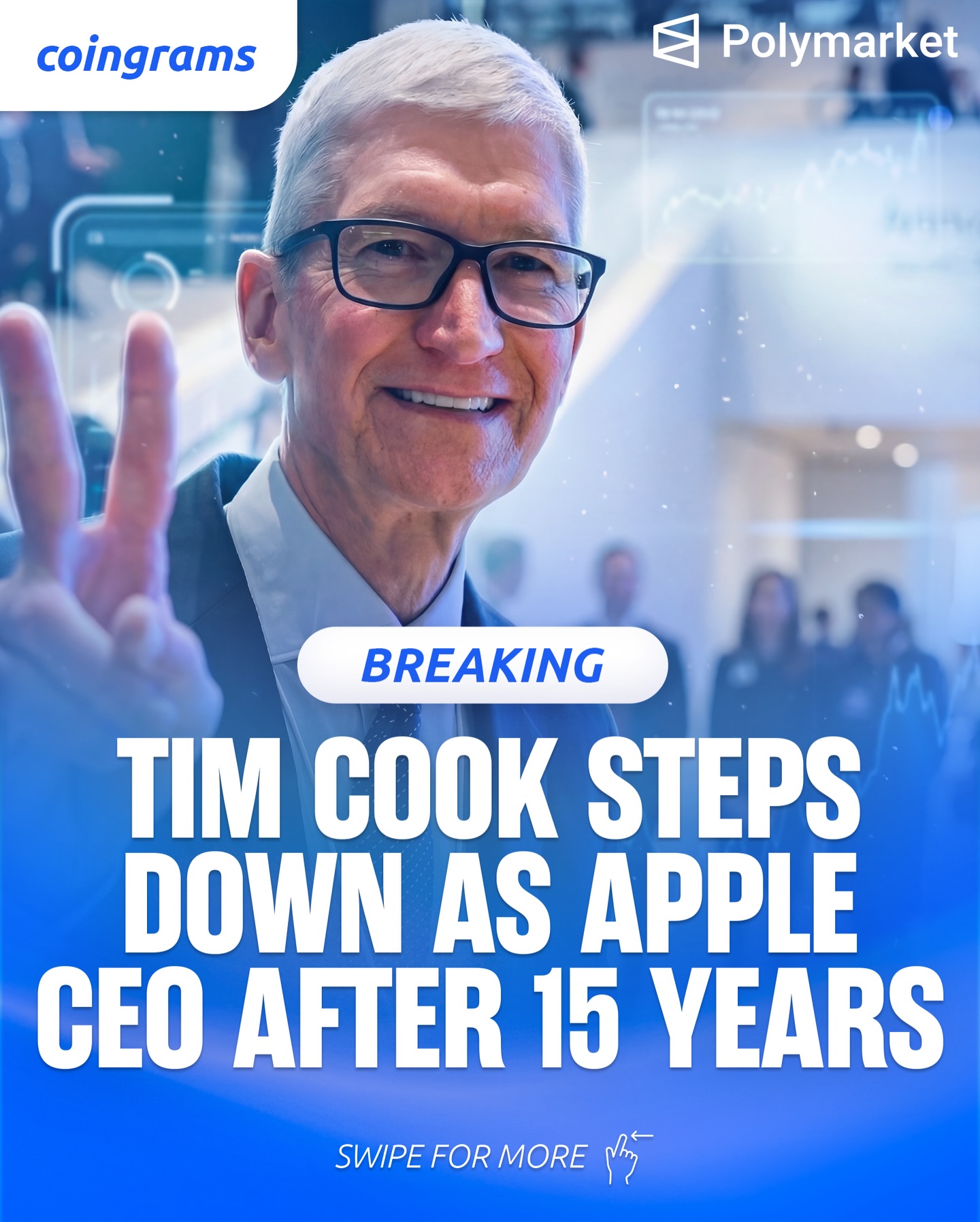 Tim Cook is passing the torch. After growing Apple tenfold, the CEO is stepping aside for John Ternus to lead the world’s most valuable company. September 1st marks the start of the Ternus era.

There is a 78% chance that Apple releases a foldable Iphone by the end of year according to @Polymarket traders