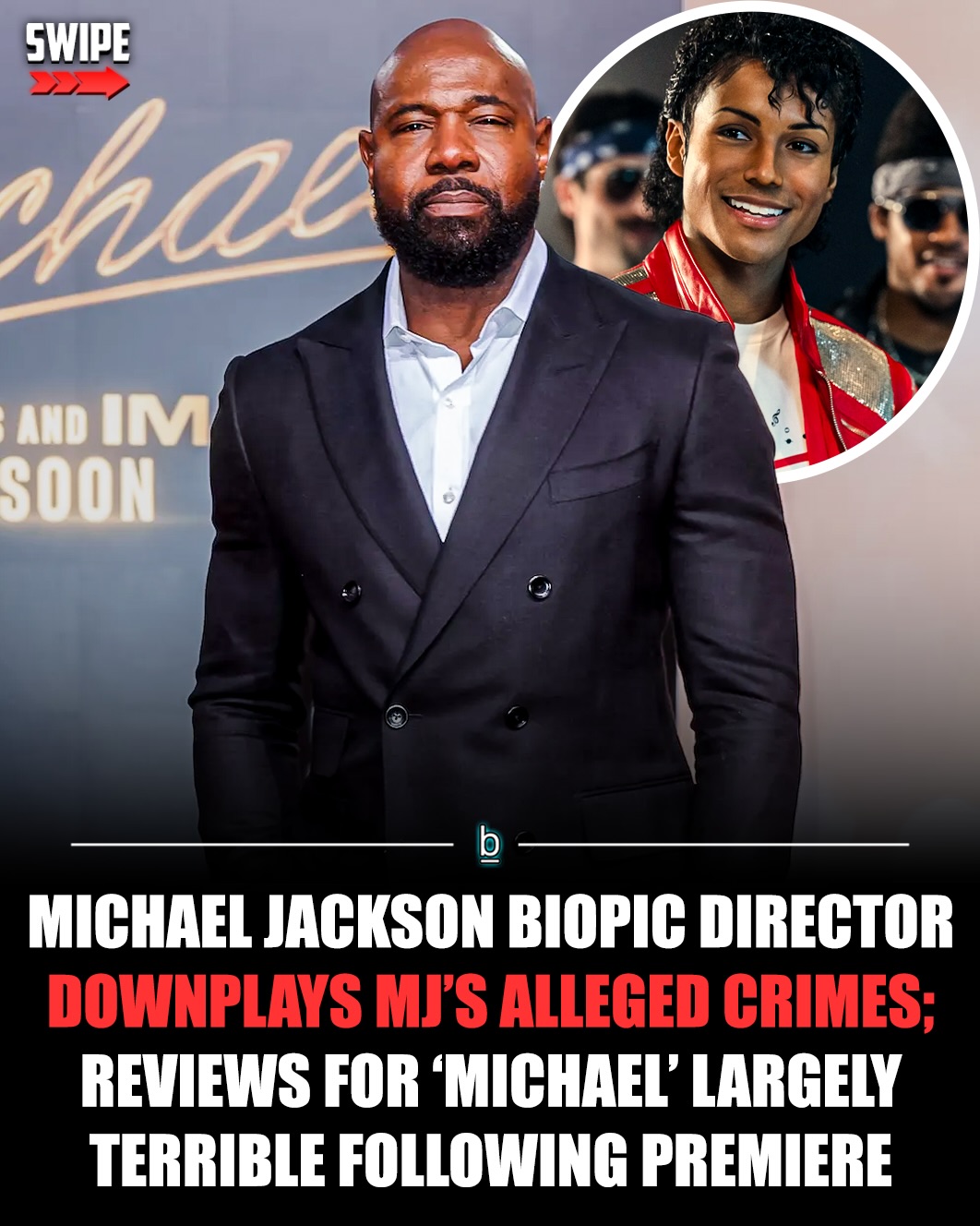 The Michael Jackson biopic just premiered in Los Angeles on April 21 and the early reviews are rough. It’s sitting at a 27% critics score on Rotten Tomatoes, and the conversation around the film is getting even louder off screen. 😬

Director Antoine Fuqua raised eyebrows in a recent interview, questioning some accusers’ motives and pointing to financial incentives and added scrutiny on successful Black figures. He admitted he doesn’t know the full truth, but said sometimes people do nasty things for money. 💰 

The film itself avoids the allegations entirely. Reportedly, scenes tied to Jordan Chandler were removed due to legal constraints tied to a past settlement. 

For context, Chandler accused Jackson in 1993 and the case was settled out of court for a reported $23 million with no criminal charges. In the early 2000s, Jackson faced charges involving Gavin Arvizo and was acquitted on all 14 counts in 2005. 🤔

Then came Leaving Neverland in 2019, where Wade Robson and James Safechuck alleged years of abuse after previously defending him.

As for the movie itself, Variety called it solid but safe, while Empire Magazine labeled it a cynical, by the numbers cash grab. 💵

The film stars Jaafar Jackson as MJ alongside Nia Long, Miles Teller, and Colman Domingo.

Follow 👉 @brobible for all things “dude” 😎 

#movies #movie #michaeljackson #guys #dudes