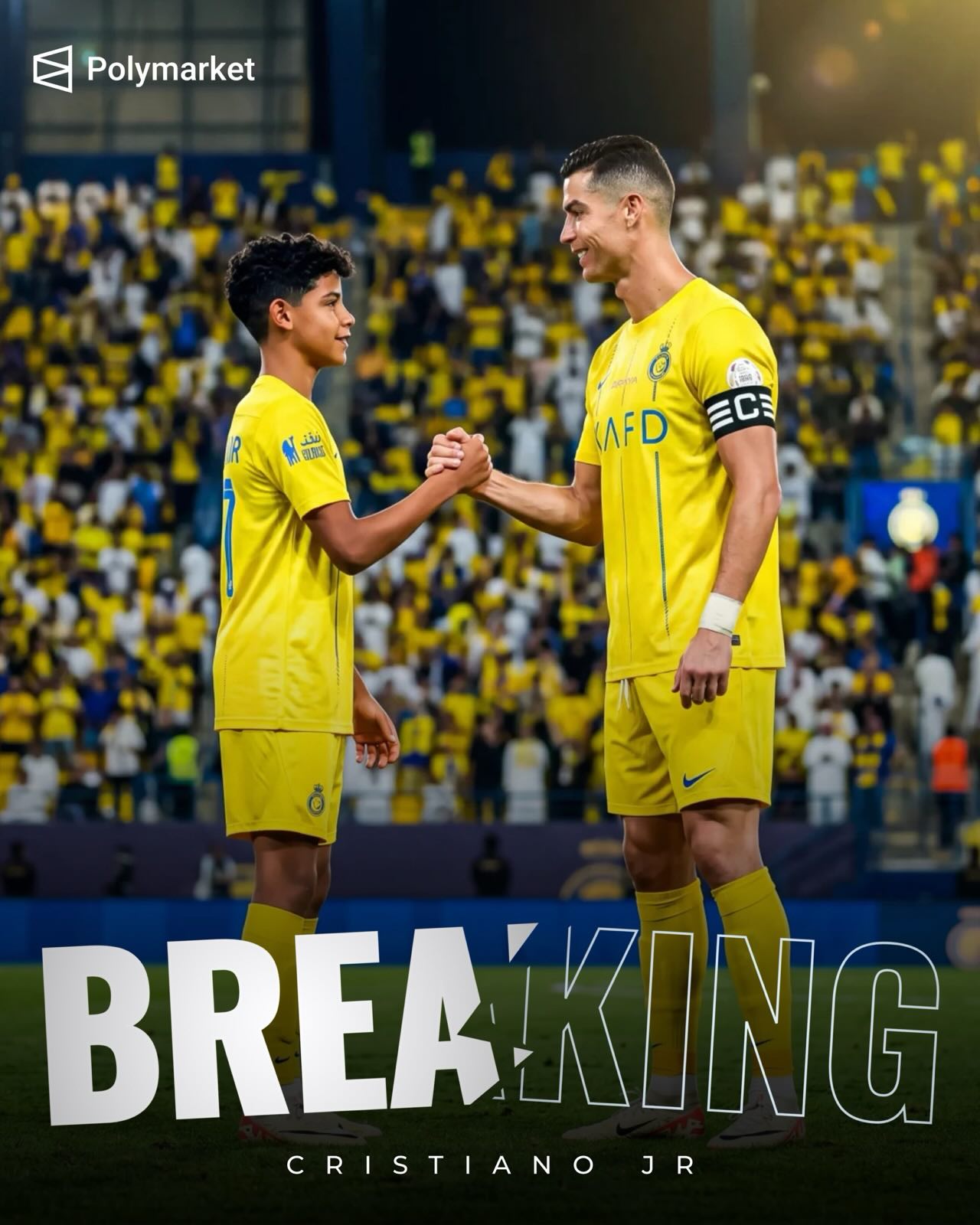 Al-Nassr are considering to promote 15 y/o Cristiano Ronaldo Junior to their first team.

LeBron James is currently playing with his son in the NBA Play-Offs in Los Angeles.