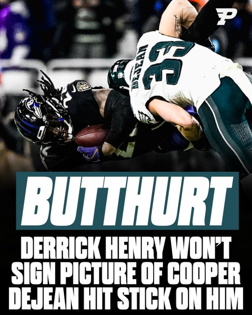 A fan really walked up to Derrick Henry and asked him to co-sign the body slam tackle Cooper DeJean put on him🤣

Philly fans are one of one.