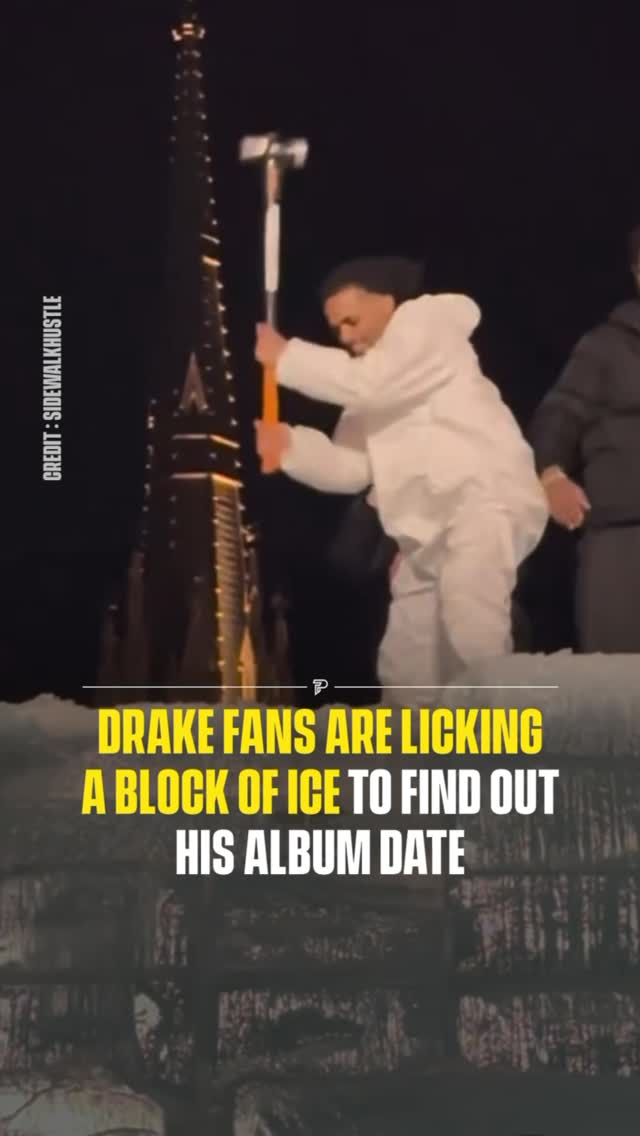 Drake hid the release date of his upcoming album “Iceman” inside a massive ice structure in a downtown Toronto parking lot on Monday, posting the coordinates on Instagram with the caption “Release date inside.” Fans descended on the location almost immediately, some arriving with flamethrowers, pickaxes and hammers to speed up the melt. Videos show people climbing on top of the structure, and police were called for crowd control after chunks of ice were broken off and thrown.

The stunt kicks off the rollout for “Iceman,” Drake’s first solo album since 2023’s “For All The Dogs.”

#Pubity #Viral #Music​​​​​​​​​​​​​​​​