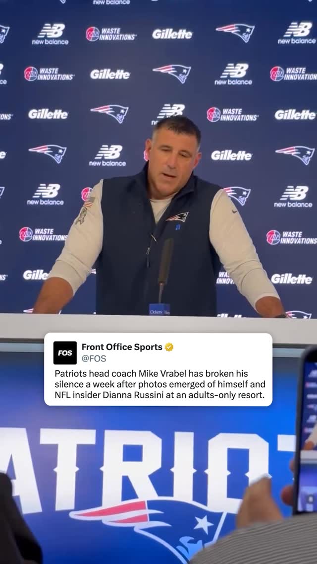 Mike Vrabel has broken his silence a week after photos emerged of the Patriots head coach and NFL insider Dianna Russini at an adults-only resort:

“I’ve had some difficult conversations with people that I care about. With my family. The organization. The coaches, the players.”

More in bio. 

(🎥 via bymarkdaniels, @masslive)