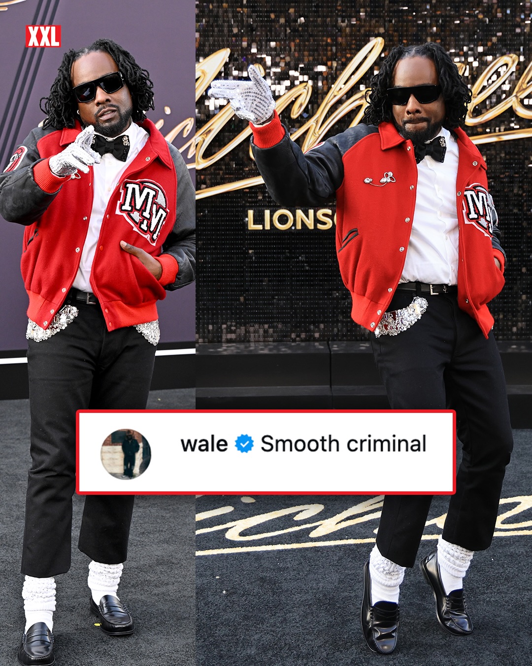 Wale channels Michael Jackson with a smooth red carpet look at the Michael premiere last night in Los Angeles 🕴🏾✨